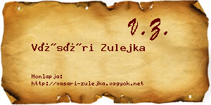 Vásári Zulejka névjegykártya